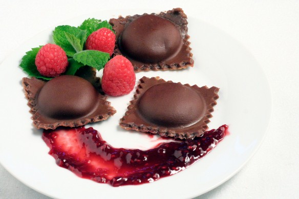 Chocolate Ravioli Closeup